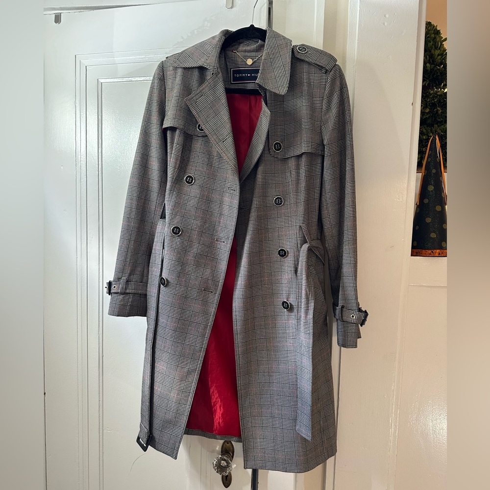 Plaid trench coat Tommy Hilfiger size XS